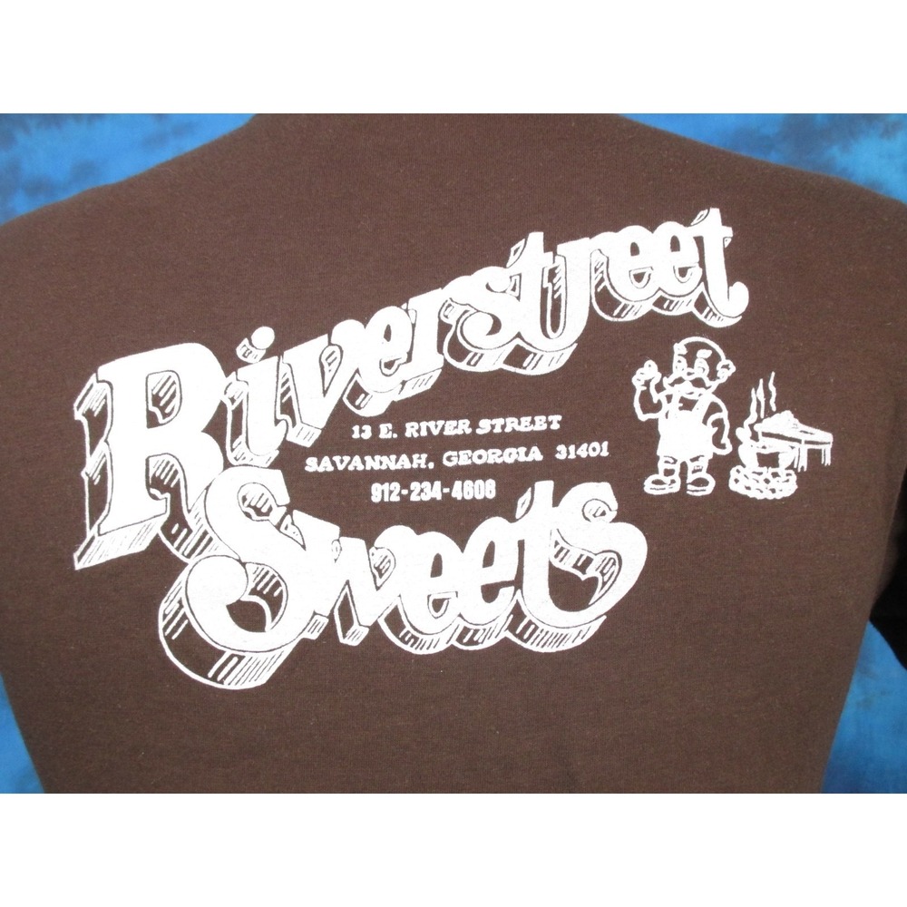 vtg 80s RIVER STREET SWEETS SAVANNAH GEORGIA T-Shirt XS/S candy‎ single stitch